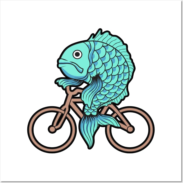 A woman Without a Man Is Like a Fish Without a Bicycle Wall Art by KsuAnn